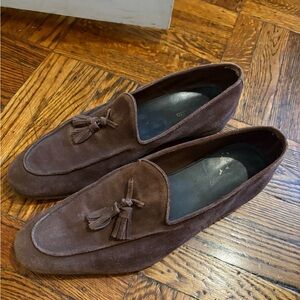 Billy Reid Men's Brown Loafers suede
